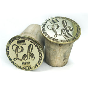 Bar Caps / Acid Etched Brass With Chain
